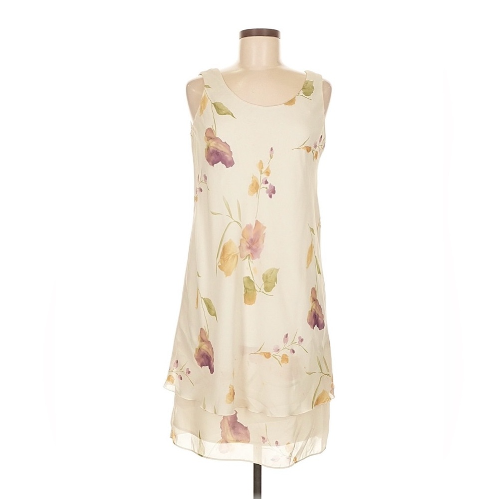 R&M Richards Delicate Pastel Floral layered dress